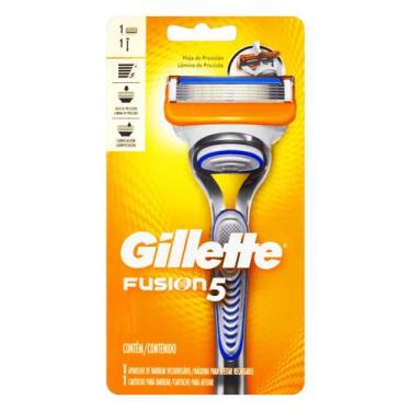 Imagem de Aparelho Recarregável e Carga para Barbear Gillette Fusion5 5 lâminas