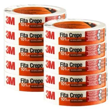 Imagem de Kit 10 Fita Crepe Uso Geral 101LA 24mm x 50 metros 3m
