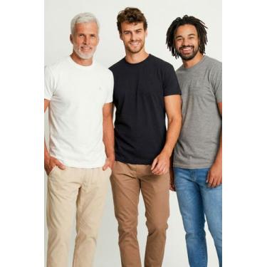 Imagem de Kit 3 Camisetas Básicas Lisas Logo Polo Wear Sortido, Sortido, GG