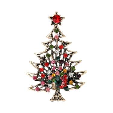 Imagem de Broche De Estrela De Strass Para Árvore De Natal, Alfinete Clássico Pa