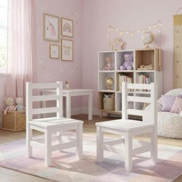 Imagem de Kit 2 Mini Cadeiras Infantil De Madeira Maciça Infantil - Repleta, Bra