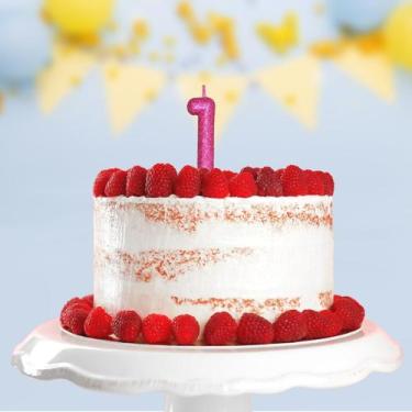 Imagem de Vela Aniversário Puro Glitter Pink Nº 1 Com 1 Un. - TAMAROZZI EMBALAGE