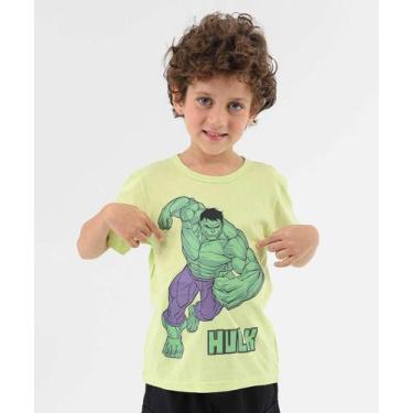 Imagem de Camiseta Infantil Hulk Marvel Tam 4 a 10 Verde-95002, 10, Verde