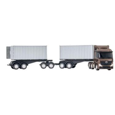 Imagem de Caminhão Rodotrem Container 69cm Grande Mercedes Benz Brinquedo Infant