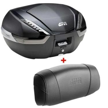 Imagem de Baú Givi Monokey 47L Tampo Abs Carbon e Lente Fumê - V47nnt + Encosto 