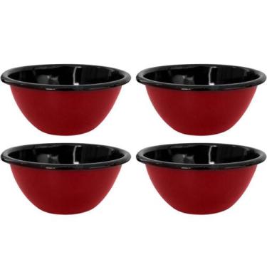 Imagem de Conjunto 4 Tigelas Esmaltadas Ágata 500ml Bowls para Servir Esmaltados