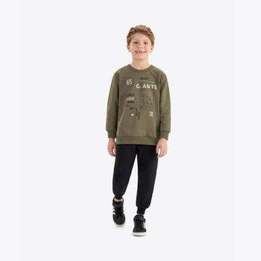 Imagem de Conjunto Infantil Moletom Menino Manga Longa 2 Peças Rovitex, Verde, 0