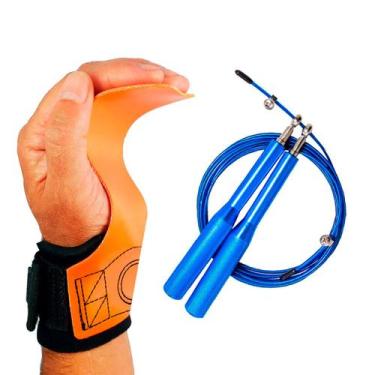 Imagem de Kit Hand Grip Competition Skyhill e Corda Speed Aço Azul, G, Lona lara