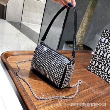 Imagem de Bolsa Feminina Transversal Pequena Pedras - RPC, Prata