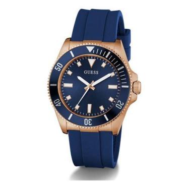 Imagem de Relógio Guess Masculino Esportivo Ouro Rosé Azul Gw0969g3 - Azul - Our