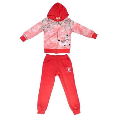Imagem de Conjunto Infantil Menina Moletom Inverno Capuz  - Kiki & Mily, 6, Rosa