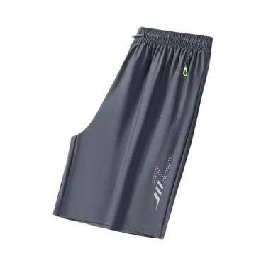 Imagem de Shorts De Corrida Masculinos plus Size De Secagem Rápida Em Seda Gelad