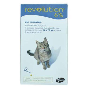 Imagem de Antipulgas e Carrapatos Revolution 06% 0,75 ml - Gatos 2,6 A 7,5 Kg - 