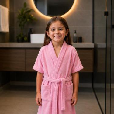 Imagem de Roupão Infantil Teen Super Macio Menino Menina Para Criança Cor:AzulTa