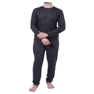 Imagem de Pijama Masculino Lezi Gráfico Cinza Escuro - 3009, G, Cinza