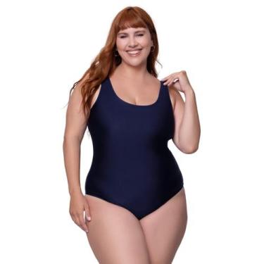 Imagem de Maiô Feminino Liso Plus Size Selene, X1, Marinho