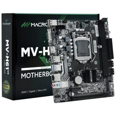 Imagem de Placa Mãe Macrovip MV-H61V2 Socket LGA 1155 com VGA e DDR3 4 Slots Até 16GB Chipset Intel para Montagem de PC