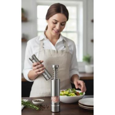 Imagem de 2x Moedor Manual Sal e Pimenta Aço Inox Elegante - Congratulations Sto