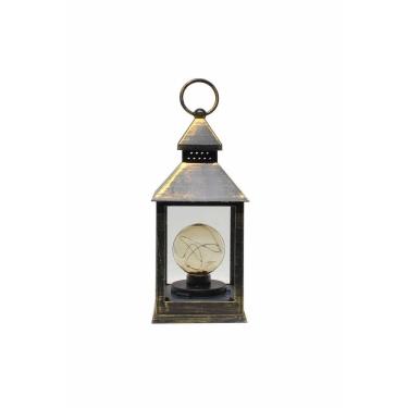 Imagem de Lanterna Decorativa Luminária com Lâmpada Redonda Dourada