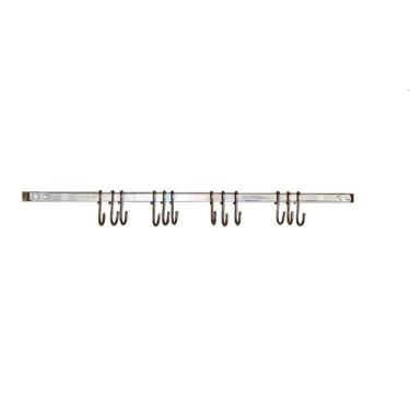 Imagem de Barra de utensílios parede talheres cozinha com 12 ganchos de inox 60C