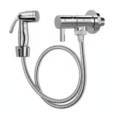 Imagem de Ducha Higiênica Para Banheiro Abs Metal Cromado Completo Lavabo Salão 