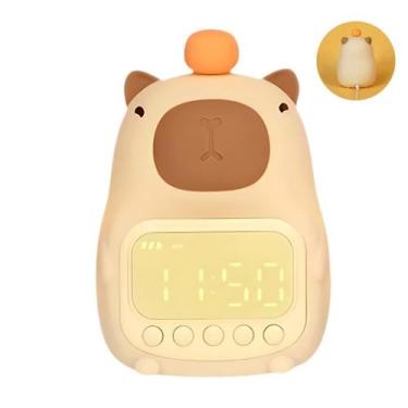 Imagem de Despertador Capivara Digital LED Recarregável USBC Moderno - Capitech 