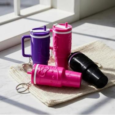 Imagem de Chaveiro de Bolsa Mini Garrafa - Porta Hidratante Labial Cor:Azul Copa