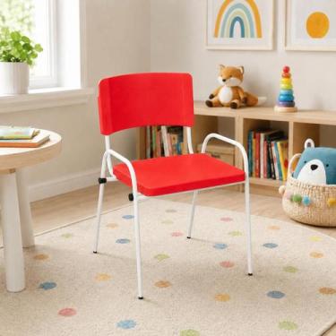 Imagem de Cadeira Infantil Iso Lume Para Creche Empilhável Em Aço Com Apoio de B