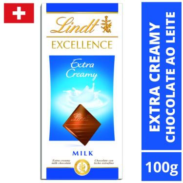 Imagem de 1 Barra, Chocolate ao Leite Suiço, Lindt Excellence, Extra Creamy, 100g