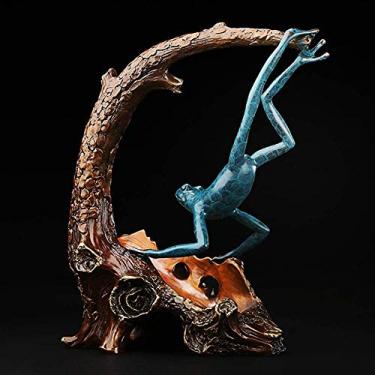 Imagem de Pkfinrd Estantes de vinho de cobre puro, ornamentos de sapo, cor cobre, sapo, vinho, artesanato, presentes para casa