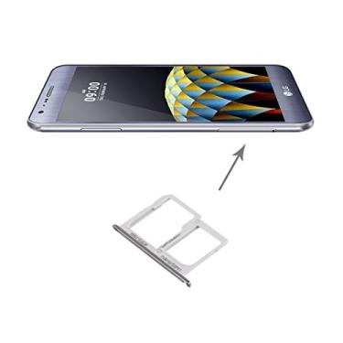 Imagem de HAIJUN Peças de substituição para celular bandeja de cartão SIM + bandeja de cartão micro SD/SIM para LG X Cam/K580 (prata) cabo flexível (cor prata)