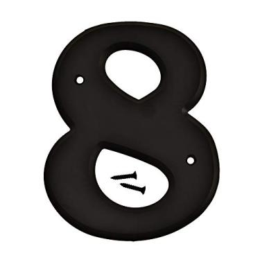 Imagem de Hy-Ko Products 30208 Casa de Plástico Número 8 (EIGHT) 15 cm de altura, preto, 1 peça