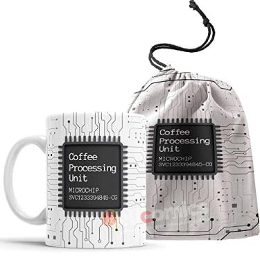 Imagem de Caneca Desenvolvedor Dev CPU Coffee Processing Unit com saquinho
