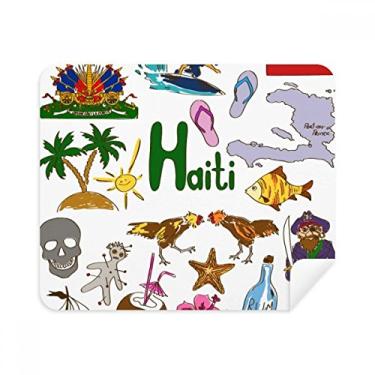 Imagem de Pano de limpeza de tela Haiti Landscap Animals Bandeira nacional Pano de camurça 2 peças