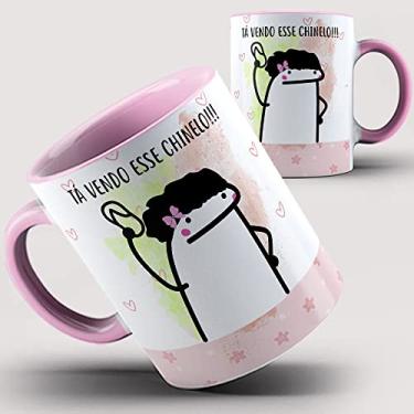 Imagem de Caneca Rosa flork ta vendo esse chinelo