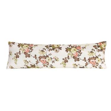 Imagem de Capa De Travesseiro De Corpo Estampada Floral Marrom 1,40M X 45cm - Aq