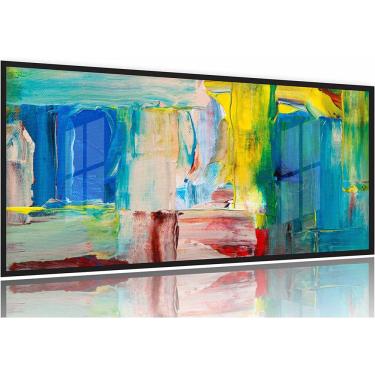 Imagem de Quadro Abstrato Decorativo Moderno Para Sala Hall 130x60 Moldura Preta 2x2