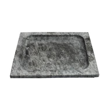 Imagem de Prato Quadrado Raso Servir Porção em Pedra Sabão P 20x20