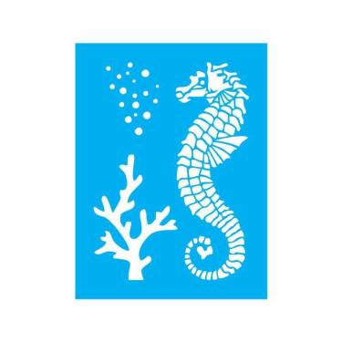 Imagem de Stencil Tamako Cavalo Marinho - 15X20Cm - Ref 8605