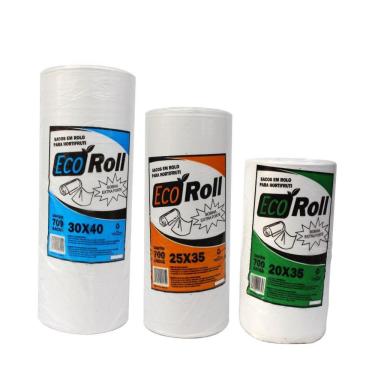 Imagem de Kit 12Kg Bobina Saco Picotada Misto 20x35 25x35 30x40 6 Bob