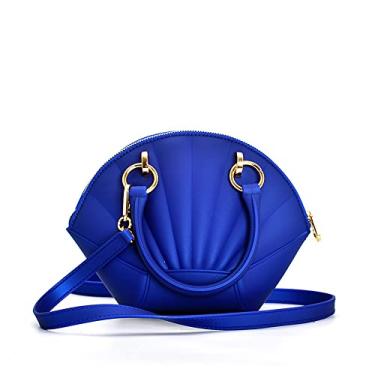 Imagem de Bolsas Transversais Pequenas e modernas para Mulheres Elegante Alça Superior Satchel Bolsa de Ombro com Zíper, Azul