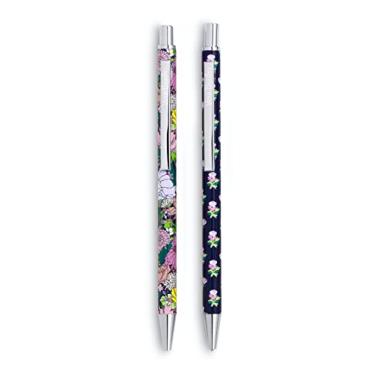 Imagem de Vera Bradley Metal Pen and Pencil Set, Black Ink Ballpoint Pen, Mechanical Pencil with Eraser Tip, Bloom Boom