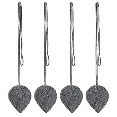 Imagem de Cortina de macramê com 4 unidades em forma de cortina trançada para sala de estar cortina de janela de retenção sala de casa decoração de quarto, 10