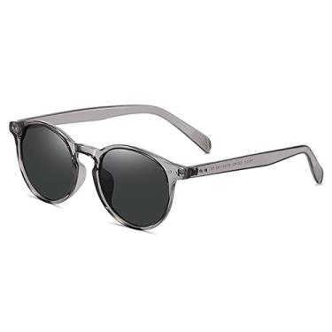Imagem de Óculos de Sol Retrô Redondo Feminino Masculino Ultraleve Polarizado Sombras de Condução Vintage Óculos de Sol UV400 Gafas De Sol, Cinza, Cinza, LM