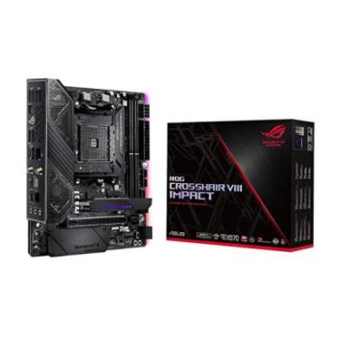 Imagem de Asus Placa mãe para jogos ROG (X570) Crosshair VIII Impact, AMD, AM4, Ryzen 3000, (Mini-DTX) SFF com PCIe 4.0, WiFi de bordo 6 (802.11Ax), Intel LAN, SATA 6GB/s, USB 3.2 Geração 2, SO-DIMM.2 e Aura Sync