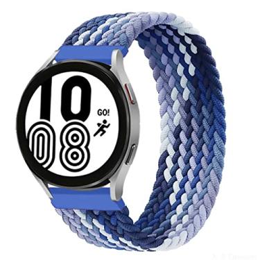 Imagem de Pulseira de relógio de 20 mm, trançada Solo Loop compatível com Samsung Galaxy Watch 5/5 Pro/4/4 Classic/3 41 mm/Active 2/Active para Amazfit BIP/GTR 42 mm/GTS/2/2e/3 para Huawei Watch GT/2/2e/pro 42 mm