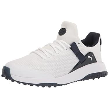 Imagem de PUMA Sapato de golfe masculino Fusion Evo, Puma Blazer branco/azul marinho, 9