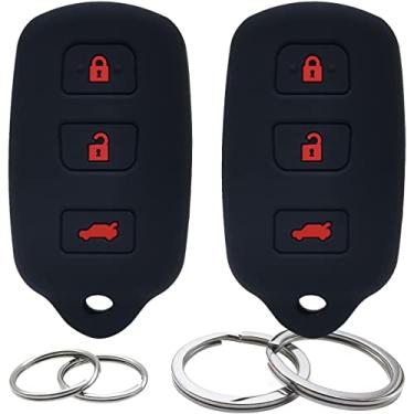 Imagem de GFDesign 2 peças de silicone 4 botões capa controle remoto capa sem chave compatível com Toyota Corolla Camry Avalon 4Runner Matrix Sequoia Sienna Solara Lexus ES300 LS400 SC300 SC400 SC400 Pontiac Vibe