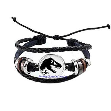 Imagem de Pulseira de dinossauro: pulseira de amizade de dinossauro, melhores amigos, pulseira de melhor amigo, joias de dinossauro-JV61, 20mm, Metal