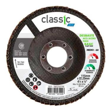 Imagem de Disco Flap Fibra Classic Basic 115X22.23 R201 P0060 Norton 78072707798